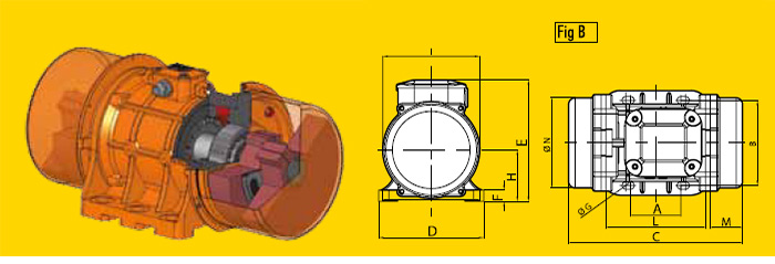 มอเตอร์สั่น 3000 rpm Three Phase 380 V. 2 Pole OLI รุ่น MVE/3-size2