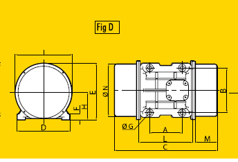 มอเตอร์สั่น 3000 rpm Three Phase 380 V. 2 Pole OLI รุ่น MVE/3-size2D