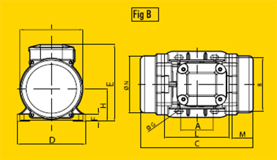 มอเตอร์สั่น 3000 rpm Single Phase 220 V. OLI รุ่น MVE/3M (Made in ITALY)-sizeB