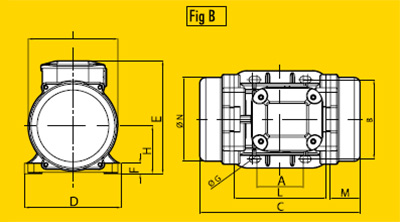 มอเตอร์สั่น 1500 rpm Three Phase 380 V. 4 Pole OLI รุ่น MVE/15-sizeB
