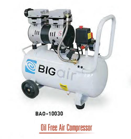 ปั๊มลมโรตารี่ออยฟรี 1 HP ถัง 30 ลิตร BIGAIR รุ่น BAO-10030