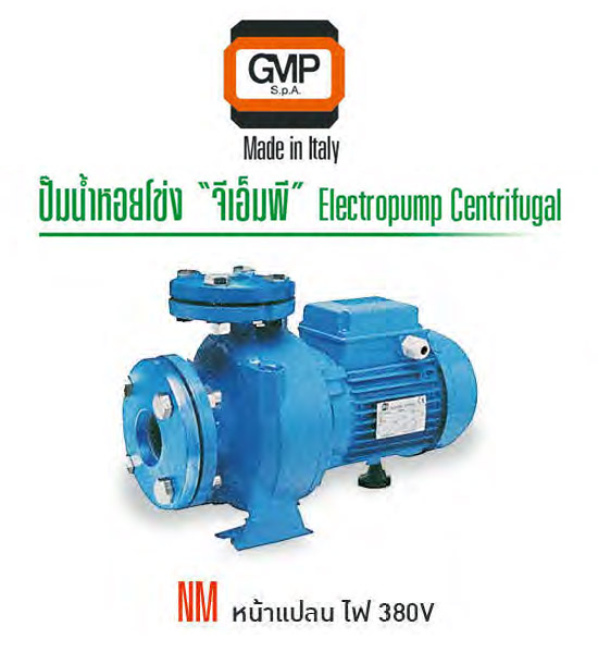 ปั๊มน้ำแบบหอยโข่ง ไฟ 380V. ขนาด 2 - 12.5 แรงม้า รุ่น NM ยี่ห้อ GMP Italy