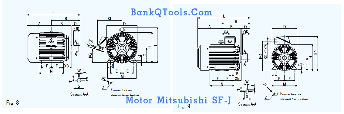 มอเตอร์ไฟฟ้า MITSUBISHI รุ่น SF-J-size1