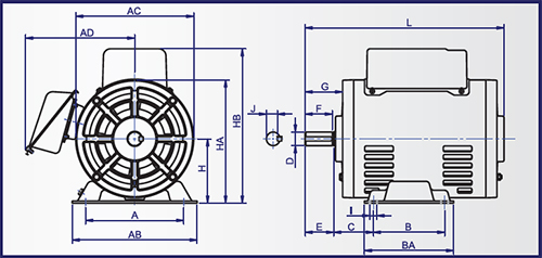ขนาดมอเตอร์ 220V SplitPhase Start-tsm-1-size-1